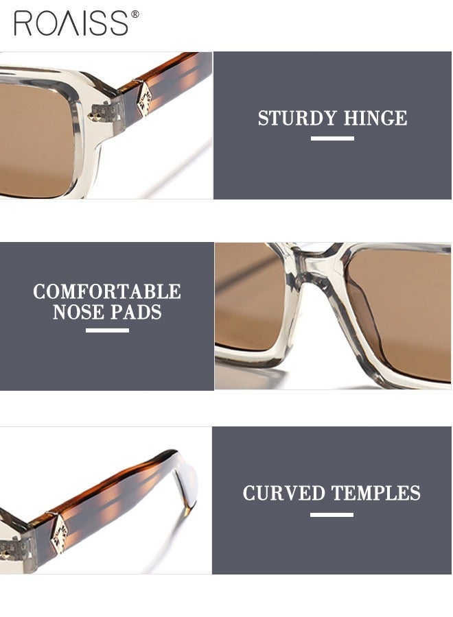 roaiss Women's Square Polarized Sunglasses, UV400 Protection Sun Glasses with TR Frame, Fashion Anti-Glare Sun Shades for Women with Glasses Case, 52mm - Image 3